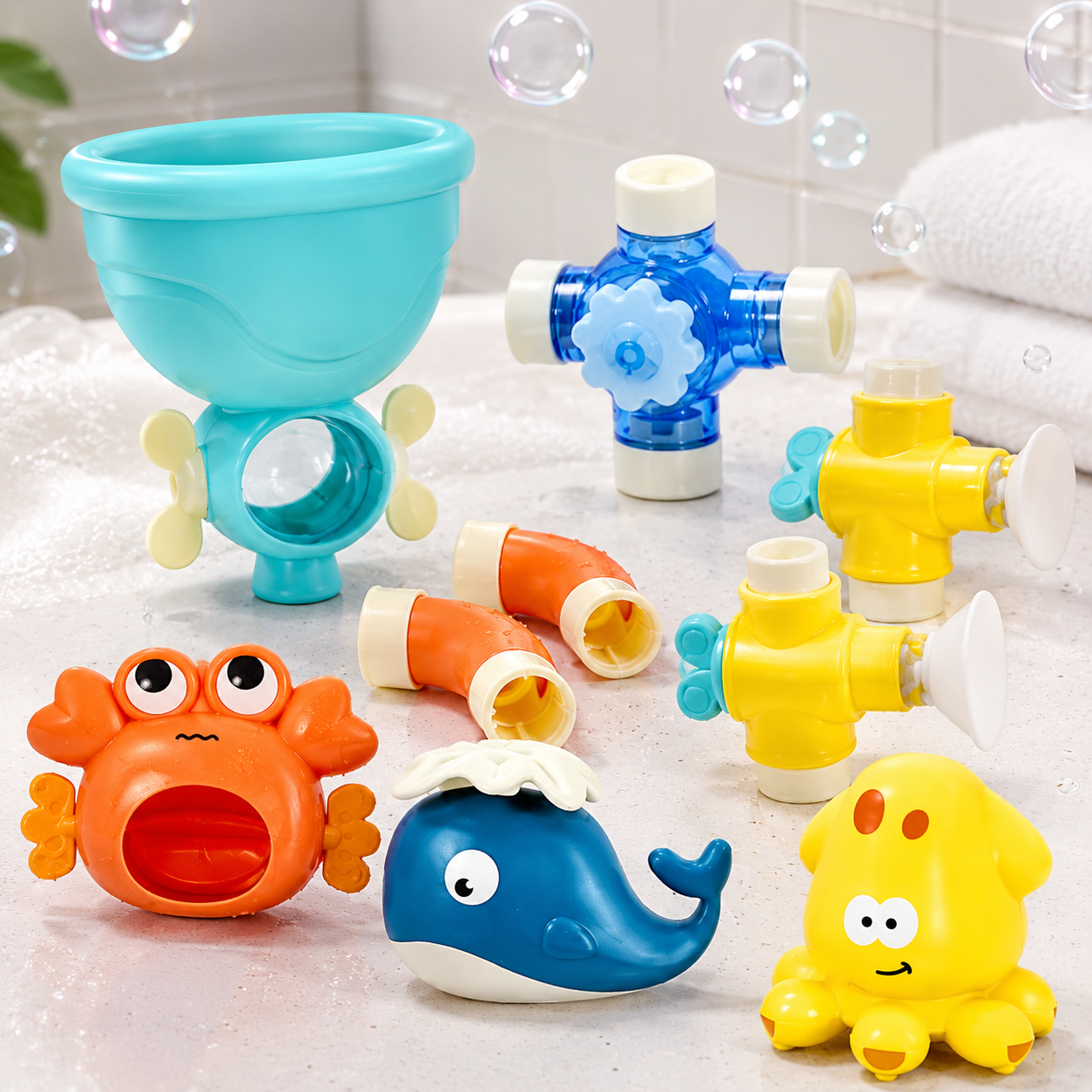 SpinSplash™ Montessori Water Fountain Bath Toy