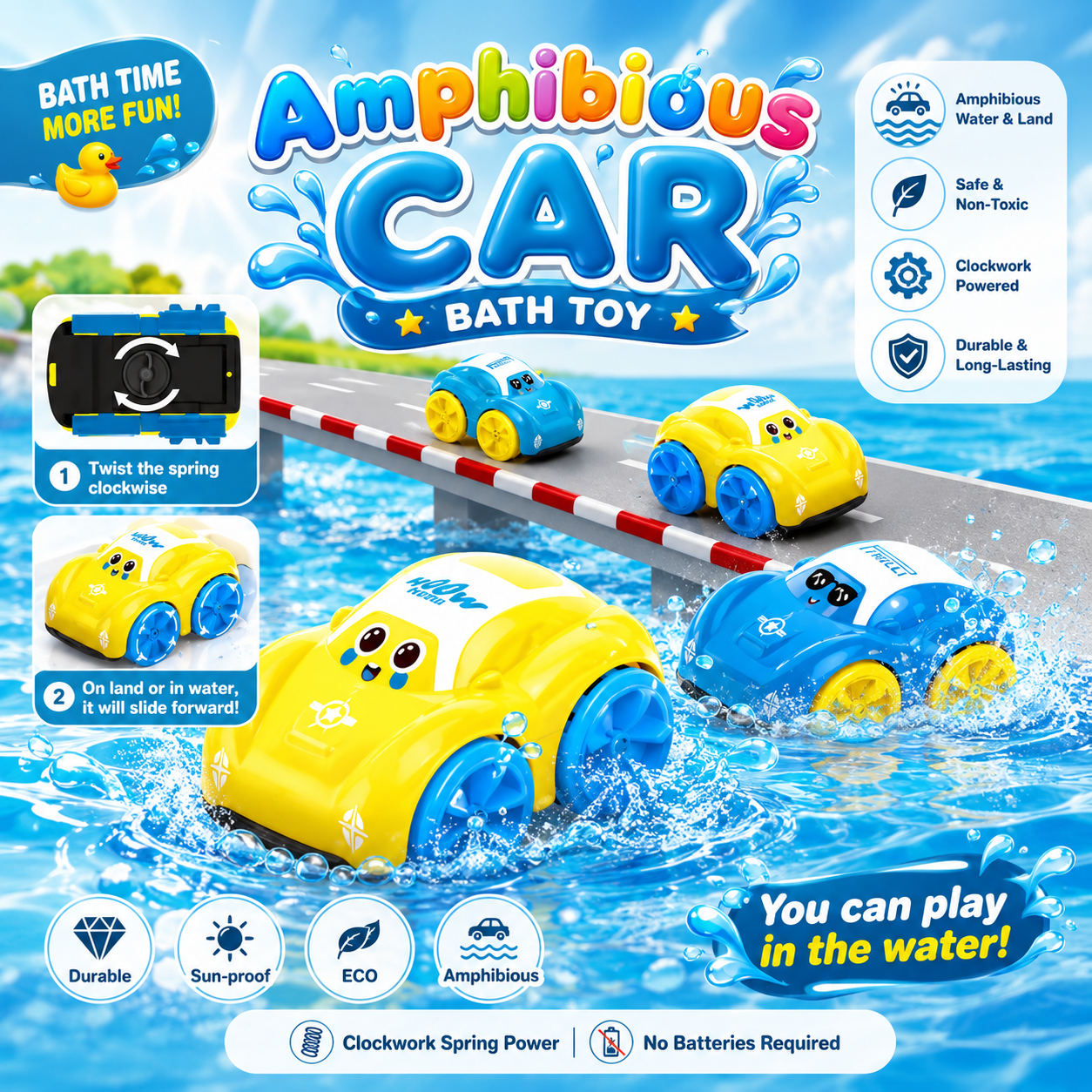 SplashRacer™ Amphibious Bath Car Toy